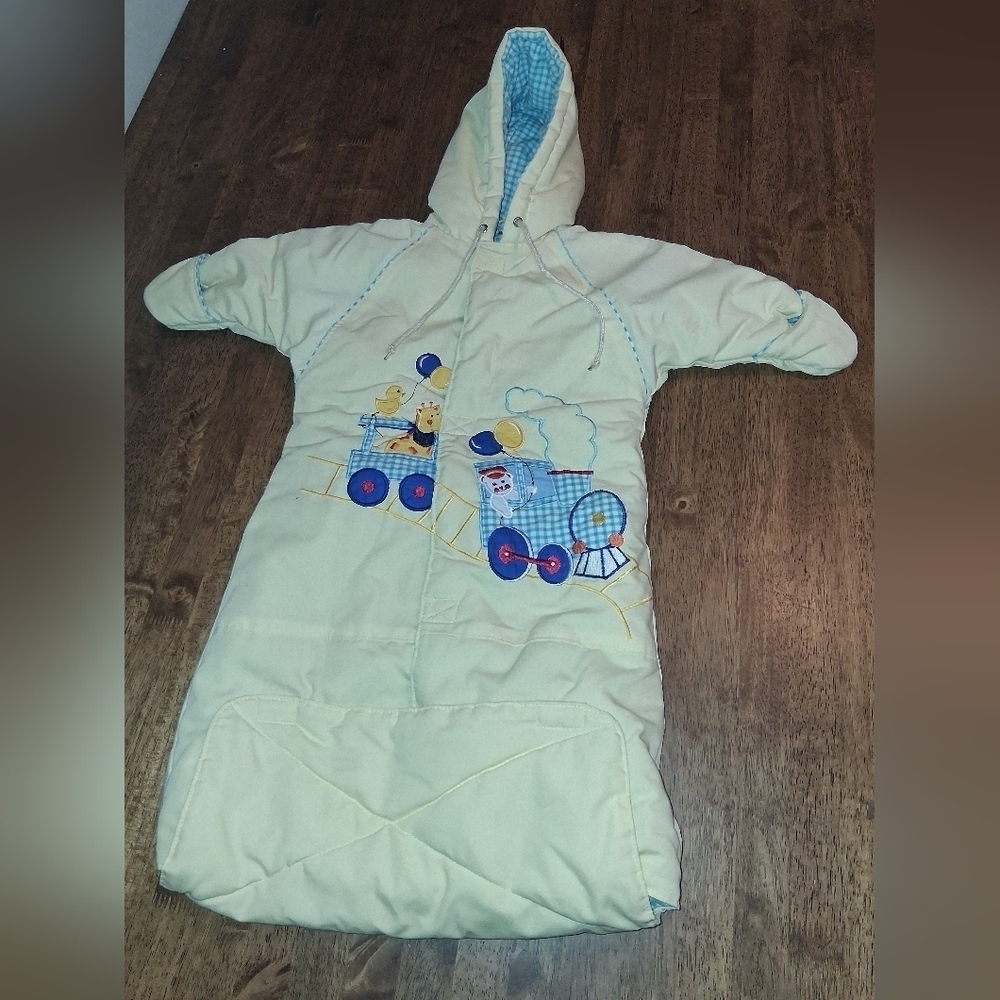 • Vintage Climate Control Quilted Winter Bunting Coverall • 0-6m